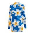 thumbnail image 4 of SELONE Long Cardigans for Women Summer Long Sleeve Tunic Open Front Cardigans Without Hoodie Flowers Lightweight Beach Vacation Wear Blue S, 4 of 5