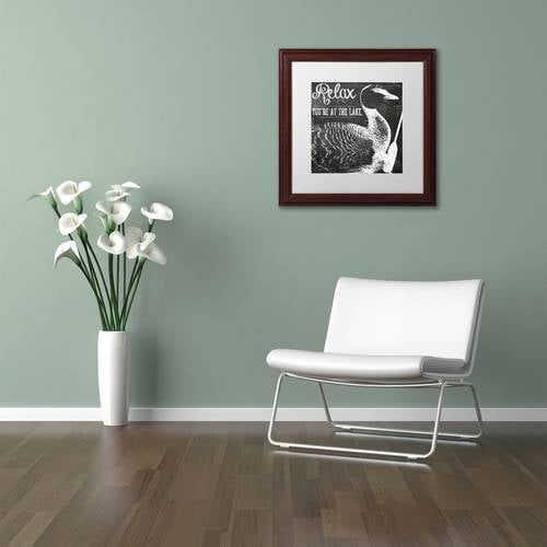 Trademark Fine Art "Lake House IV" Canvas Art by Color Bakery White Matte, Wood Frame