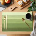 thumbnail image 2 of Placemats Set of 8, Green Wood Grain Woven Placemat, Linen Place Mats for Kitchen/Dining Tables, Ombre Rustic Retro Wooden Plank Washable Table Mats for Party, 2 of 8