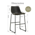 thumbnail image 2 of Simple Deluxe 30 Inch Counter Height Chairs Set of 2, Island Stools with Back, Faux Leather Counter Stools with Metal Legs and Footrest, Armless Dining Chairs for Kitchen Island, Black, 2 of 7