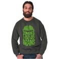 thumbnail image 5 of Funny Zombies Like Me For My Brains Men's Crewneck Sweatshirt Brisco Brands X, 5 of 6