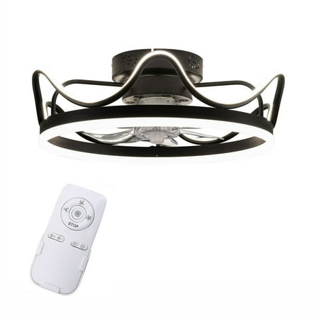 

OUKANING 22 Modern Round Ceiling Fan with Light LED 3 Colors Ceiling Light Fan with Remote Control
