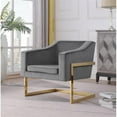 thumbnail image 2 of Hampshire Gray Velvet with Gold Stainless Steel Modern Accent Chair, 2 of 3