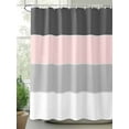 thumbnail image 2 of Fsddascl Pink Grey Striped Shower Curtain Set - 72" x 78" Washable Bathtub Curtain with 12 Hooks, Farmhouse Modern Waterproof Fabric Stall Shower Curtains for Bathroom/Bathtub Décor, 2 of 6
