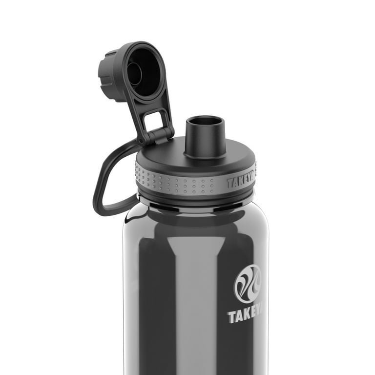 Takeya Tritan Plastic Spout Lid Water Bottle, Lightweight, Dishwasher safe,  32 oz, Black 