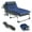 Lounge chair(Black) + Blue pad, variant on MOPHOTO Lounge Chair with Mattress, Outdoor Chaise Lounge Support 440 Lbs, Adjustable Portable Heavy Duty Sleeping Cots Bed for Camping, Pool, Beach, Patio