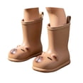 thumbnail image 3 of Angala Girls Rain Boots Mid Calf Capybara Design Waterproof Lightweight Cute Rainy Season Kids Rain Boots Size 10-10.5 Years Light Gray, 3 of 8