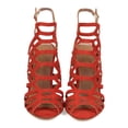 thumbnail image 4 of New Women HOTSOLES Ferret Faux Suede Peep Toe Caged Block Heel Sandal, 4 of 5
