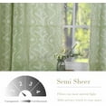 thumbnail image 3 of Sage Green Curtains for Living Room, Boho Semi Sheer Floral Curtains 84 Inches Length 2 Panels, Vintage Farmhouse Printed Patterned Tassels Country Curtain Drapes, 3 of 7