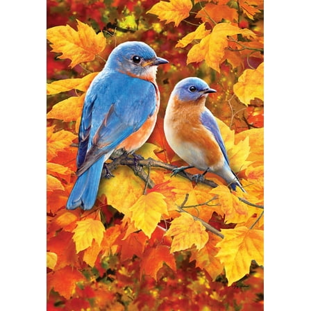 Fall Bluebirds 4147 Decorative Flag