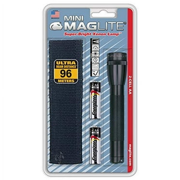 Maglite Mini LED 2-Cell AA Flashlight with Holster, Black