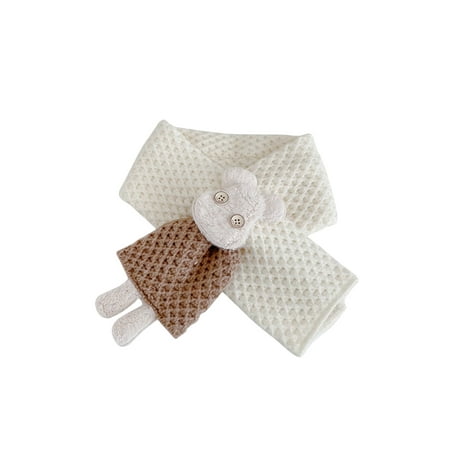 

Autumn Winter Toddlers Warm Scarf Baby Boy Girl Cartoon Animal Decoration Color Matching Knitted Neckerchief