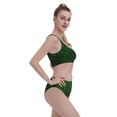 thumbnail image 2 of Kdxio Green Sparkling for Womens High Waisted Bikini Top Sports Style Two Piece Bathing Suits, 2 of 5