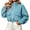 Light Blue, variant on CBASIHI Womens Cropped Sweatshirts with Pockets- Fall Loose Fit Casual Trendy Stand Collar Zip Up Jackets Hot Pink Size S
