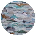 thumbnail image 2 of Addison Rugs Chantille Indoor/Outdoor Transitional Abstract Blue Washable Round Rug, 8' x 8', 2 of 6