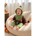thumbnail image 5 of RUINIXCW Kids Christmas Elf Costume Toddler Baby Boy Girl Fairy Tale Halloween Costume Fall Winter Snowsuit Fleece Jumpsuit Long Sleeve Hooded Romper, 5 of 10