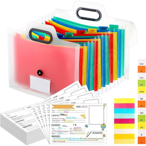 School Memory Box K-12 Memory Book Photo Album for , School Scrapbook from Through 12th Grade with 13 Pocket for Storage Pictures File Keeper(1 Pcs,White)