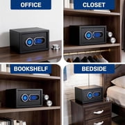 Safe Box,Blacksmith 0.6 Cuft Biometric Safe Lock Box with Fingerprint,Code and Keys Quick Unlock,Security Money Safe Lock Cabinet,Black