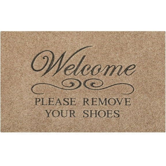 Please Remove Your Shoes Welcome Mats for Front Door Entry Front Porch Doormat Non-Slip Carpet Rugs Floor Mat Decorative for Home Bathroom Kitchen Indoor 18x30 Inch