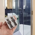 thumbnail image 1 of Phenofice Sliding Shower Door Bottom Guide 2Pcs Grey PP Rectangular Design for Bathroom Use Home Improvement Accessories, 1 of 6