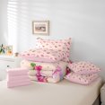 thumbnail image 6 of jejeloiu Chic Bowtie Bow 7-Piece Twin Bedding Sets,Sweet Cute Strawberry Bedding Comforter Set For Teens Reversible, 6 of 8