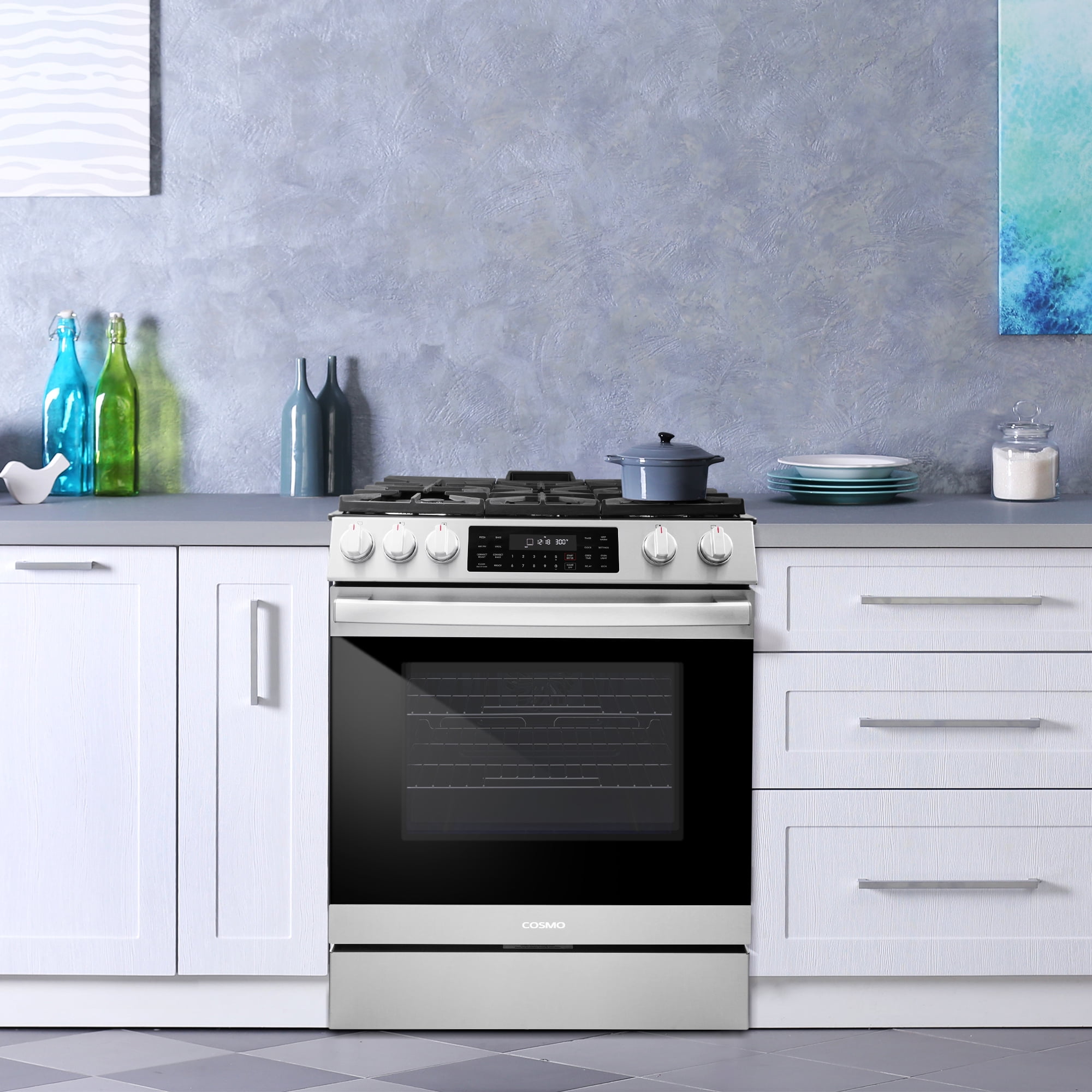 30 in Freestanding 6.1 cu ft Gas Range with 5 Sealed Burners in Stainless Steel