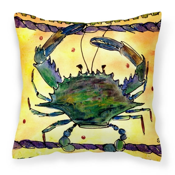 Carolines Treasures 8058PW1414 Crab Decorative Canvas Fabric Pillow, 14Hx14W, multicolor