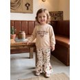 thumbnail image 4 of Cjfdfy Toddler Baby Girls Western Outfit Just A Small Town Girl Long Sleeve Sweatshirt And Bow Boots Print Flare Pants Little Baby Cute Country Fall Winter Clothes 6M-5T, 4 of 9