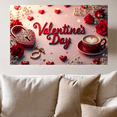 thumbnail image 3 of Valentine's Day Romantic Backdrop Banner with Roses Coffee Heart Lock Perfect for Weddings Anniversaries Parties Celebrations Romantic Dinners, 3 of 4
