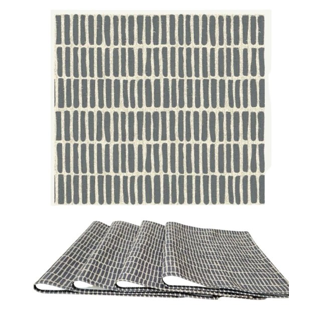 Manteles Individuales para Mesa, 4 pz Tapete Rectangular de Tela Fina Premium, Resistente e Impermeable, Medida 35 cm x 45 cm