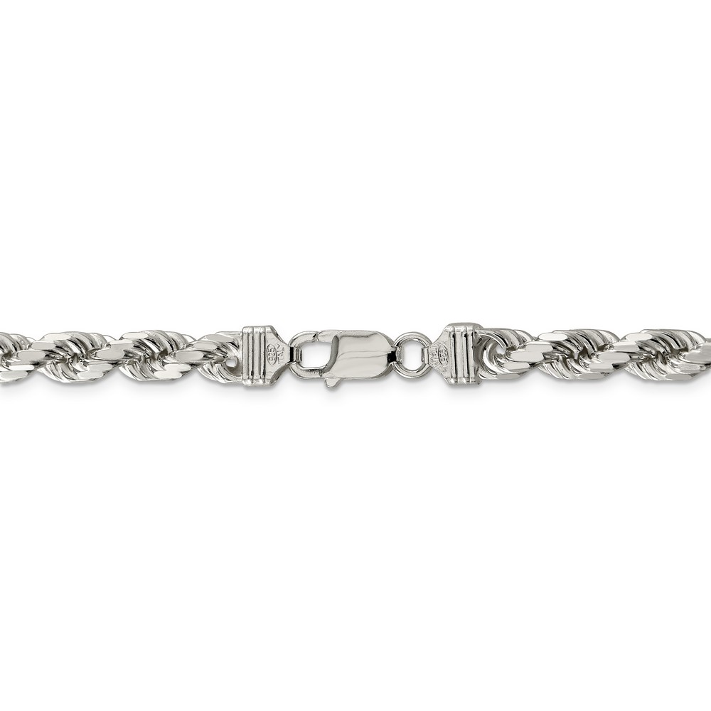 Large Diamond-Cut Rope Chain Necklace 