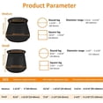 thumbnail image 2 of Paquete de 8 protectores de suelo de silicona para patas de silla con fieltro para evitar arañazos y reducir el ruido (negro)., 2 of 3