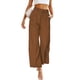 thumbnail image 1 of Pantalones de vestir casuales de pierna ancha para mujer, de estilo europeo y americano, con cintura alta y botones y bolsillos, para primavera y verano, 1 of 6