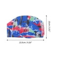 thumbnail image 4 of Unique Bargains 1 Pc Elasticity Pink Splatter Pattern Swim Cap 5.91"x9.25" Blue Red Green, 4 of 6