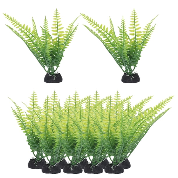 KAKOWELY 12 piezas de plantas artificiales decorativas resistentes al desgaste para acuario, decoración reemplazable.