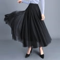 thumbnail image 3 of RYDCOT Women's Pleated Midi Skirt Summer Solid Color High Waisted Flowy A Line Swing Casual Skirts Black, 3 of 6
