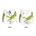 thumbnail image 5 of Picia Hunting Frog Pattern Women's 2 in 1 Athletic Running Shorts High Waisted Workout Casual Gym Sweat Shorts with Comfy Liner Zipper Pockets-Small, 5 of 9