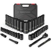 Eastvolt Mechanic Tool Kit, Drive Socket Set, 46 Pieces, with 72 Teeth Reversible Ratchet, Metric/SAE