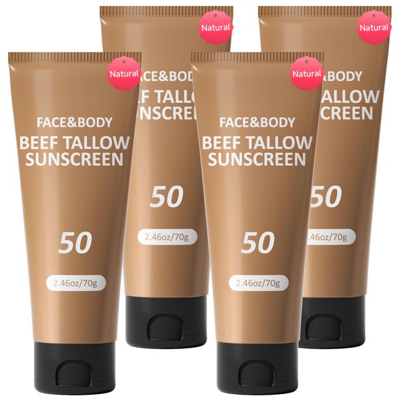 Protector solar HZENPPOR de sebo de ternera SPF 50, 73 ml, para rostro y cuerpo, paquete de 4