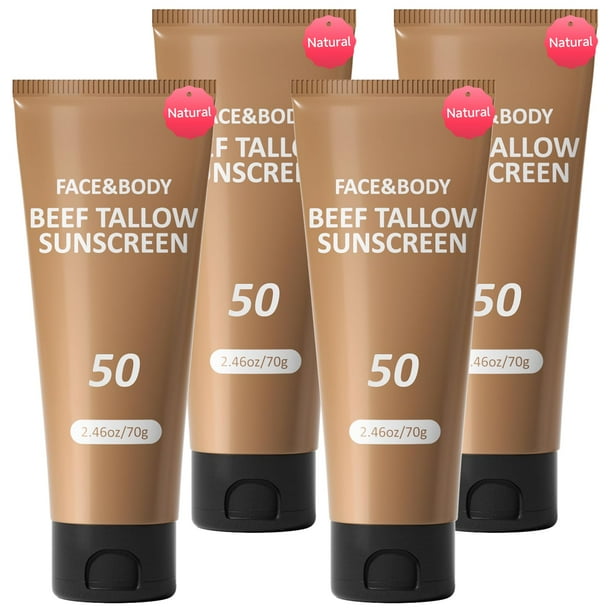 Protector solar HZENPPOR de sebo de ternera SPF 50, 73 ml, para rostro y cuerpo, paquete de 4