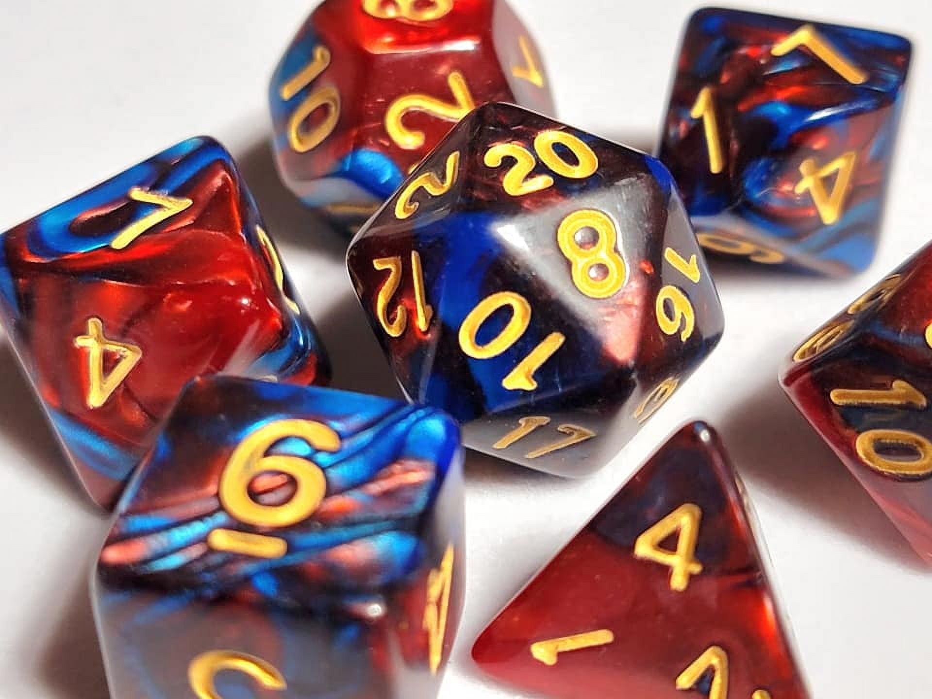 HDdais 7-Piece DND Dice Set With Whale Inside - Polyhedral Resin Dice For Dungeons & Dragons RPG