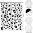 thumbnail image 2 of Dog Paw Shower Curtain Funny Pet Paw Print Cute Animal Dog Cat Footprint Black White Pattern Pet Lovers Kids Bathroom Decor Set with 12 Hooks 72×72 inches, 2 of 6