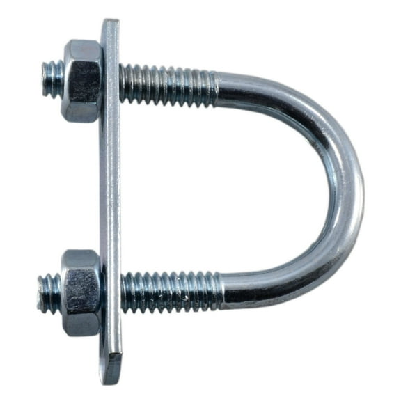1/4"-20 x 1" x 1-3/4" Zinc Plated Steel Round U-Bolt (10 pcs.)