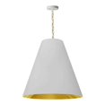 thumbnail image 1 of Dainolite Anaya Large 1-Light 100W Fabric Pendant in White/Gold, 1 of 2