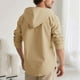 thumbnail image 2 of Blusa de manga larga con capucha para hombre, informal, de verano, de manga larga, con botones, tipo cárdigan, chaqueta con capucha, camisa de poliéster para hombre, 2 of 7
