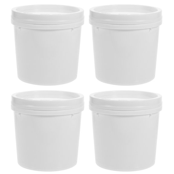 SKISUNO 4pcs Portable Water Bucket Reusable 1L Portable Paint Bucket Plastic Container With Lid
