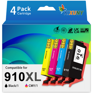 910XL Ink Cartridges Compatible for HP 910 Ink Cartridge Combo Pack for 910 HP Ink 910 (Black Cyan Magenta Yellow, 4 Pack)
