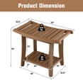 thumbnail image 2 of Gymax 2-tier Shower Bench Waterproof Spa Bath Shower Stool Heavy Duty w/ Shelf Brown, 2 of 10