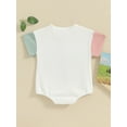 thumbnail image 4 of Suealasg Baby Boys Girl Romper Infant Summer Clothes Short Sleeve Letters Print Bodysuit  for Girls Boys 0-18 Months, 4 of 9