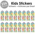 thumbnail image 2 of Big Dot of Happiness Hippity Hoppity - Easter Bunny Party Favor Kids Stickers - 16 Sheets - 256 Stickers, 2 of 7